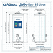 Termotanque Señorial TSZ-85 85 Litros a Gas Superior