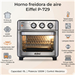 Horno Freidora de Aire Eiffel P-729 15 Litros 1200W Acero Inoxidable