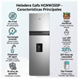 Heladera Gafa HGNW255P 257 Litros No Frost Inverter Gris Con Dispenser