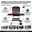 Parrilla Eléctrica PHP KYS-390E 2000/2400W con Tapa, Termómetro y Tabla Lateral