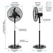 Ventilador Liliana VVPRN20 De Pie 20" 90W 3 Velocidades