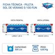 Pileta Sol de Verano S-100 Fun 500 Litros 1,30 x 0,95 x 0,40 m