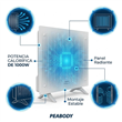 Calefactor Vitroconvector Peabody PE-VCY10RB 1000W Rayado Blanco