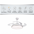 Ventilador de Techo Retráctil PHP JS8364 42" Blanco con Marco Dorado, Motor DC, Luz LED y Control Remoto