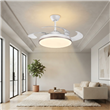 Ventilador de Techo Retráctil PHP JS8364 42" Blanco con Marco Dorado, Motor DC, Luz LED y Control Remoto