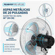 Turboventilador Metálico de Piso Peabody PE-VP150 20" 130W de 3 Velocidades
