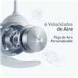 Ventilador de Techo Retráctil PHP JS8364 42" Blanco con Marco Dorado, Motor DC, Luz LED y Control Remoto