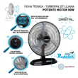 Ventilador Liliana VOTR20 Turbo 20" 90W 3 Velocidades