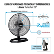 Ventilador Liliana VOTR20 Turbo 20" 90W 3 Velocidades