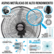 Ventilador de Pie Orbital Liliana VPM2016 20" 90W con Sistema Repeler y 3 Velocidades