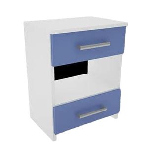 Mesa Orlandi L.380 De Luz Juvenil 2 Cajones Blanca Y Azul