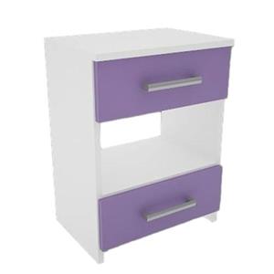 Mesa Orlandi L.381 de Luz Juvenil 2 Cajones Blanca Y Lila