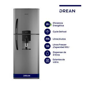 Heladera Drean HDR400F41E 396 Litros Gris Ciclica Dispenser