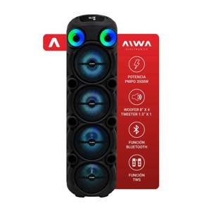 Parlante Aiwa AW-T862 3500W Bluetooth Portatil Luces Rgb Radio Fm