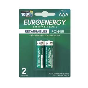 Pilas Euroenergy Recargable AAA 900 Mah Blister x 2